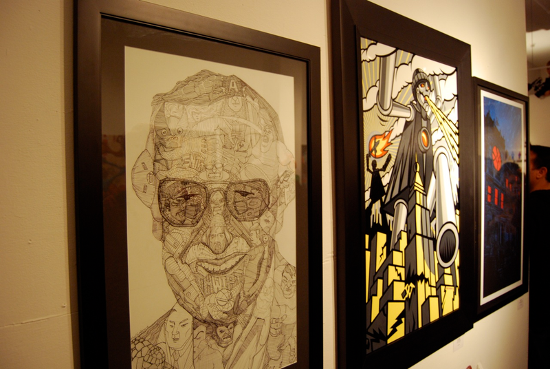 Illustration for article titled Trippy Re-Interpretations of Stan Lee's Comic Book Characters at Art Show
